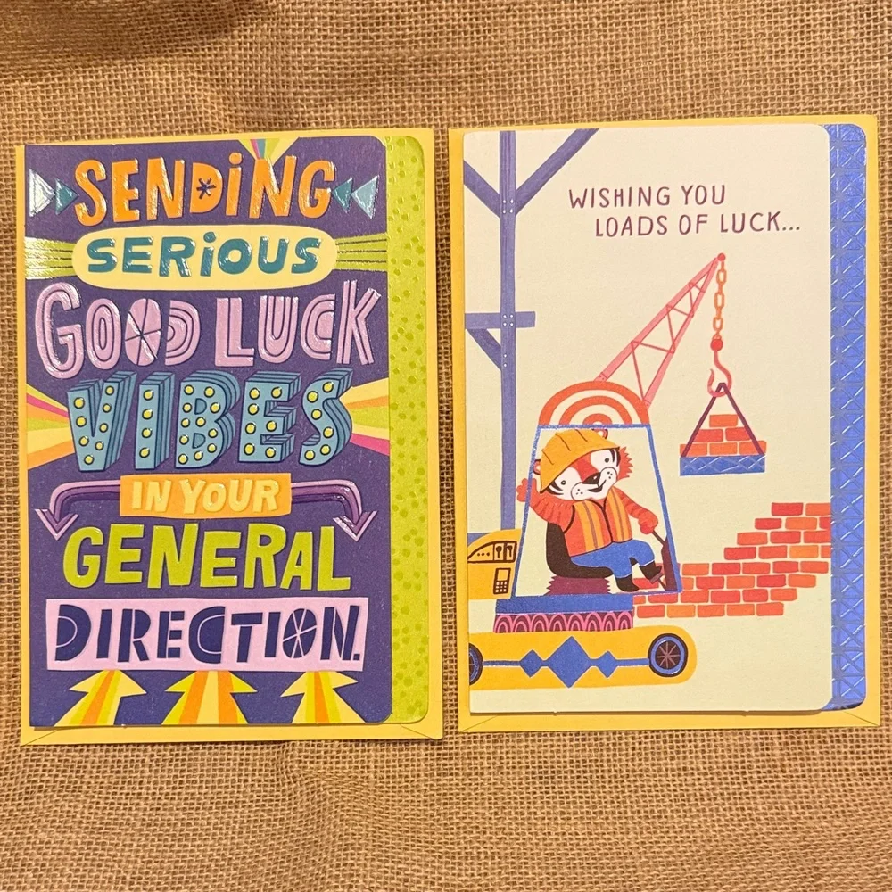 🌻 Bundle of 2 Hallmark Good Luck Cards